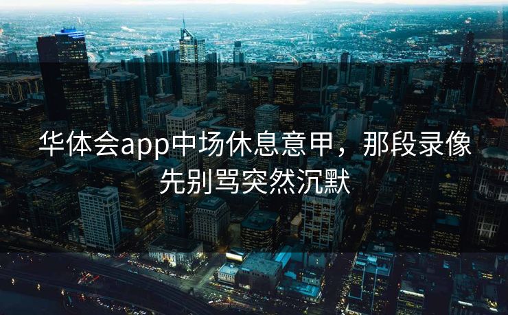 华体会app中场休息意甲，那段录像先别骂突然沉默