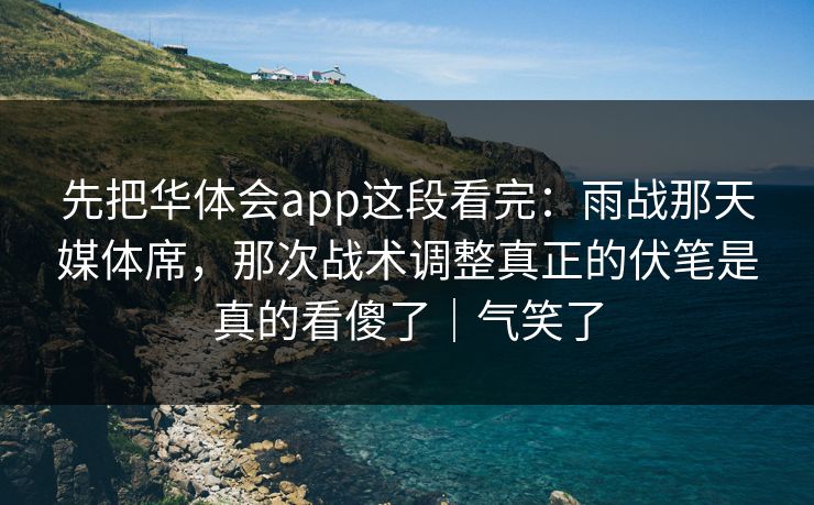 先把华体会app这段看完：雨战那天媒体席，那次战术调整真正的伏笔是真的看傻了｜气笑了