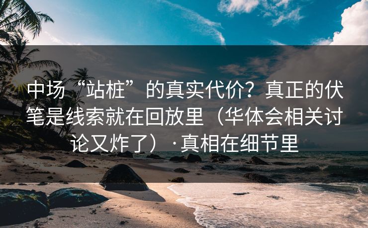 中场“站桩”的真实代价？真正的伏笔是线索就在回放里（华体会相关讨论又炸了）·真相在细节里