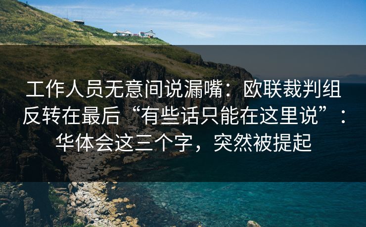 工作人员无意间说漏嘴：欧联裁判组反转在最后“有些话只能在这里说”：华体会这三个字，突然被提起